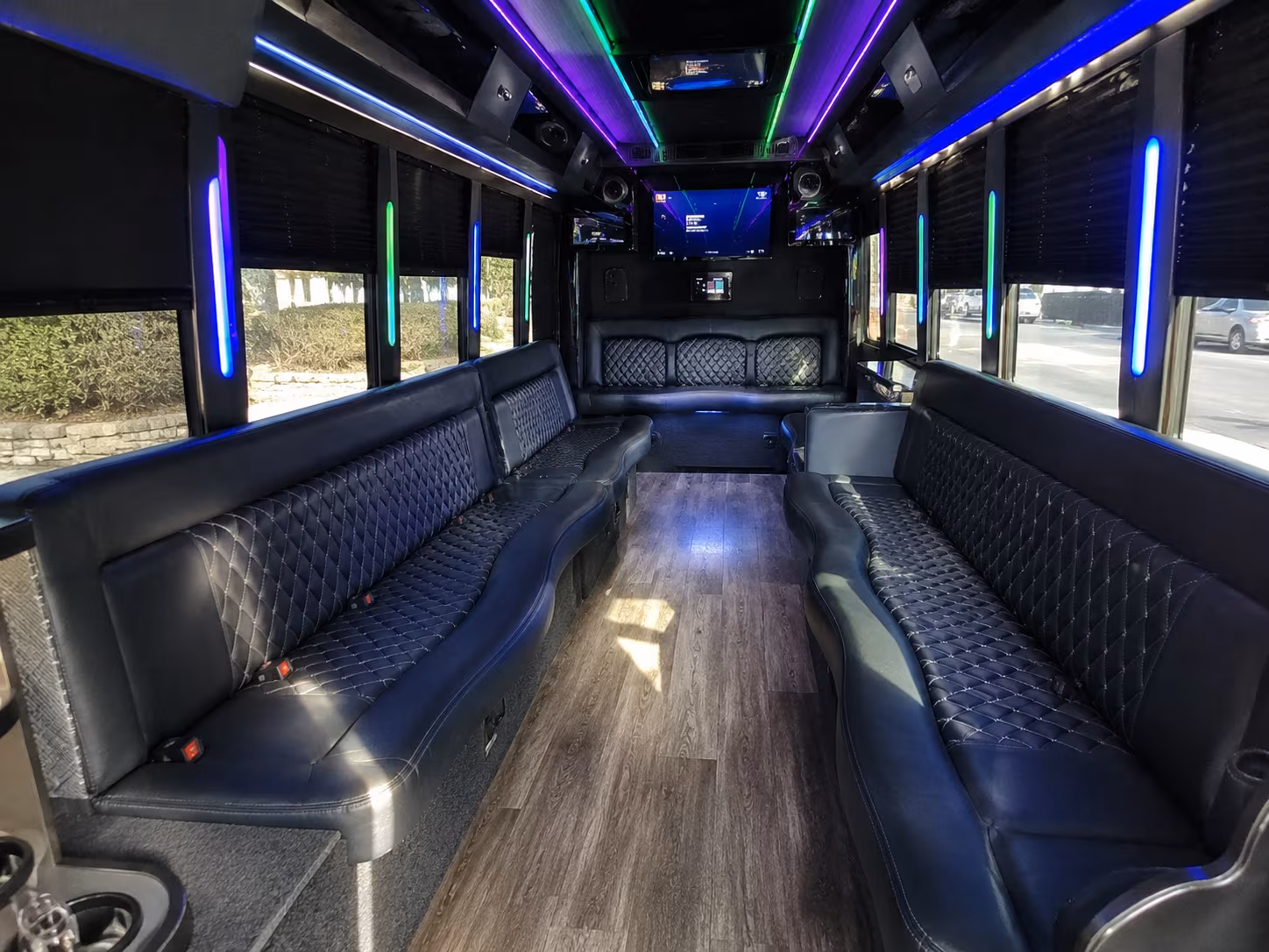 kingsport 15 passenger party bus interior