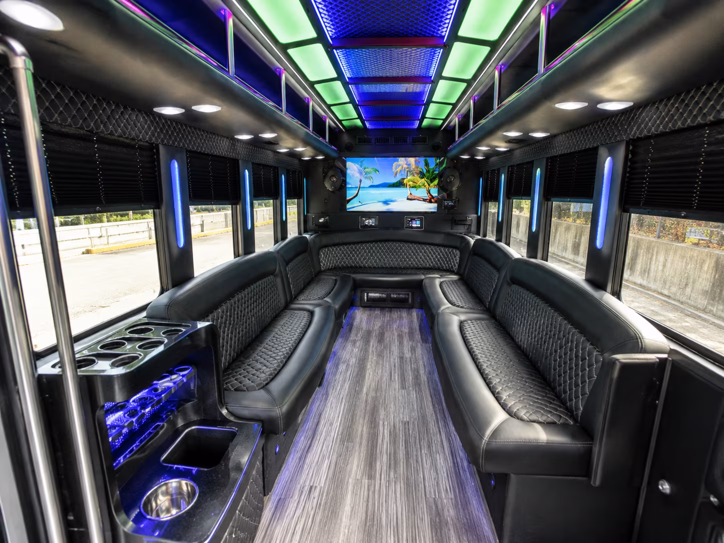 kingsport 18 passenger party bus inside