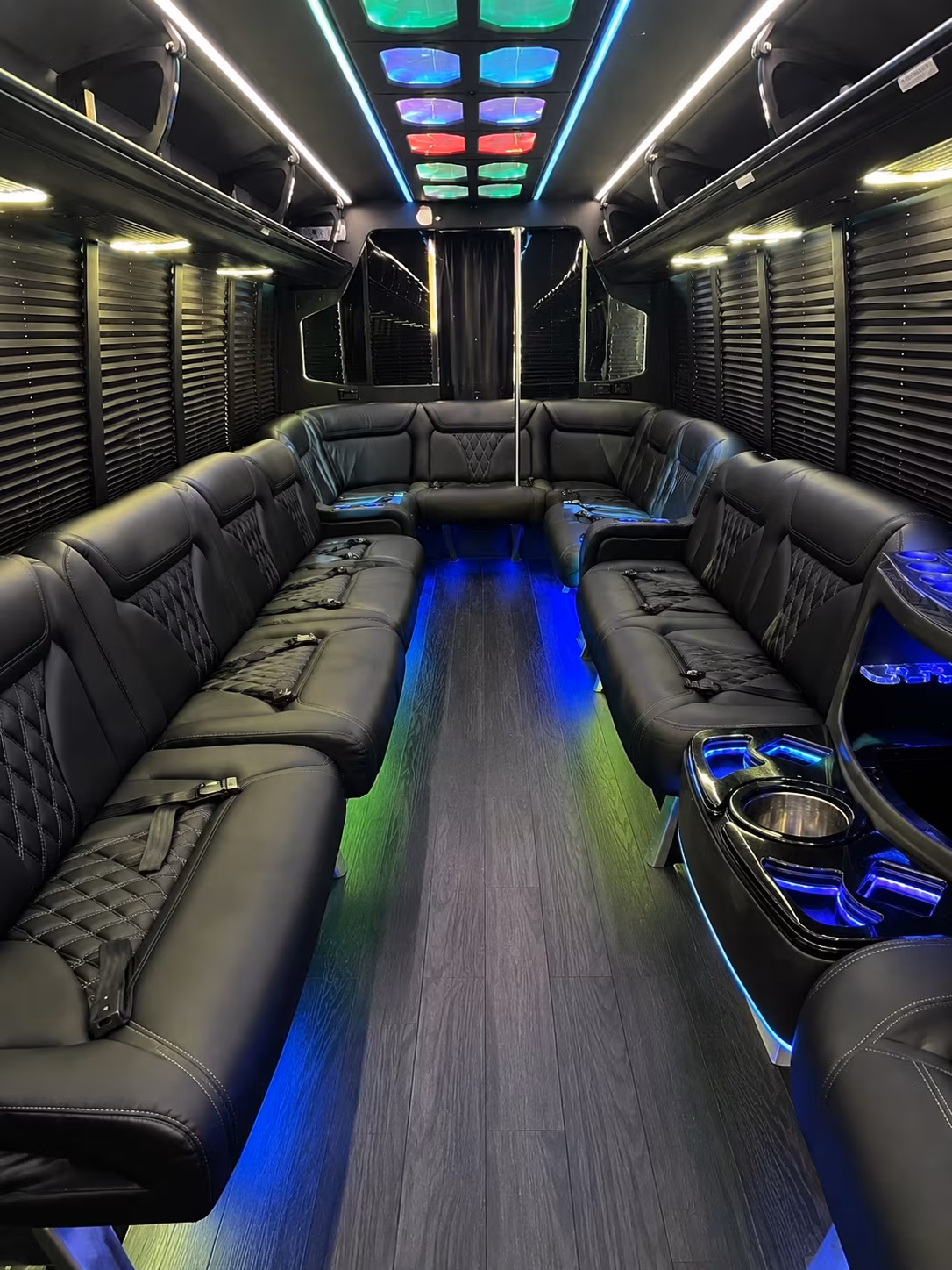 kingsport 20 passenger party bus interior