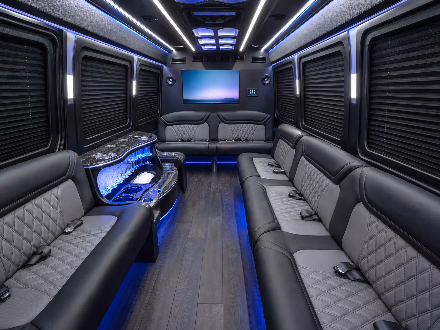 kingsport 25 passenger party bus inside