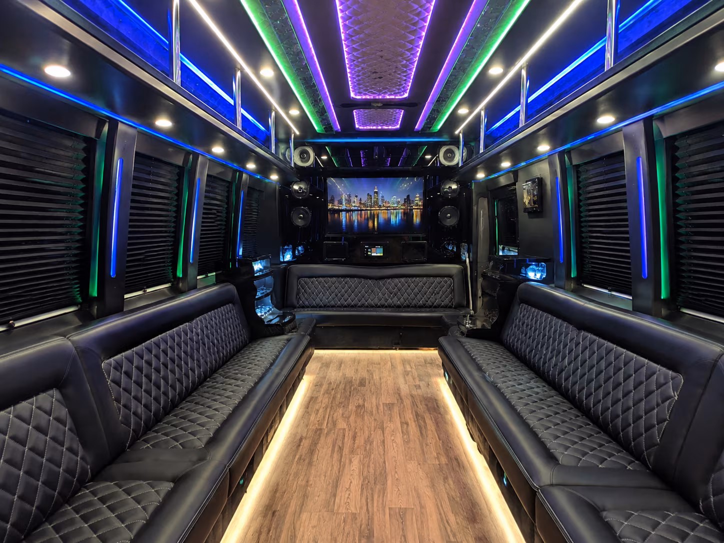 kingsport 25 passenger party bus interior