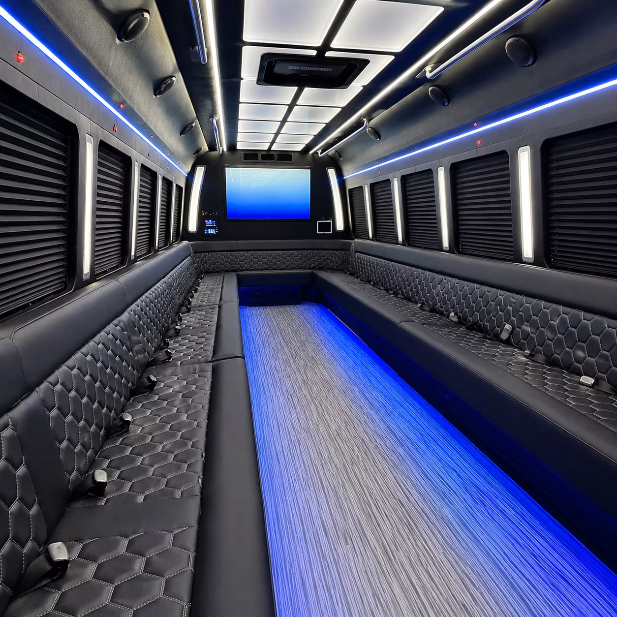 kingsport 50 passenger party bus inside