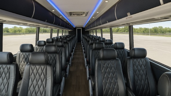 Interior of Charter Bus Company Kingsport's 54 Passenger Charter Bus in Kingsport