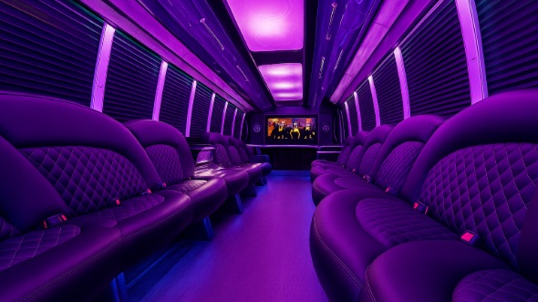 Interior of Charter Bus Company Kingsport's Party Bus in Kingsport