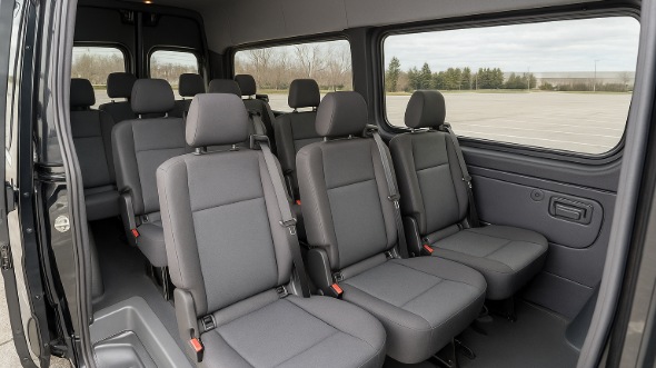 Interior of Charter Bus Company Kingsport's Sprinter Van Rental With Driver in Kingsport